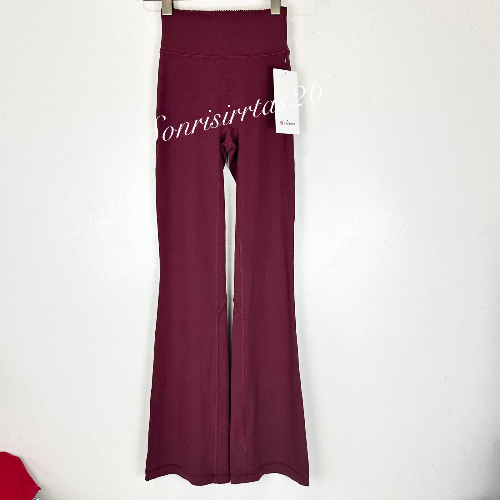 Nwt Lululemon Groove No Line High Rise Flared Pant Heart Burgundy Bay Yoga Pilat